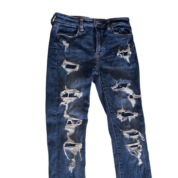 American Eagle Ripped Ne(x)t Level Strech Jeans (Women's 2) Chic Fashion Pants - Picture 6 of 15